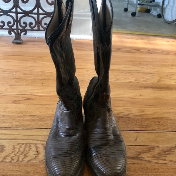 Dan Post embroidered leather/exotic animal boots - Picture 5 of 6